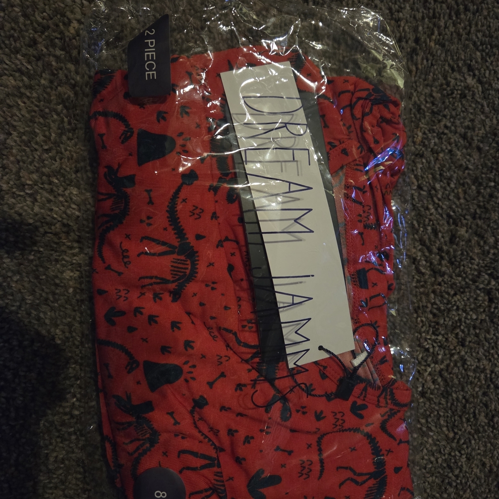 Red Dinosaur Print Bamboo PJs